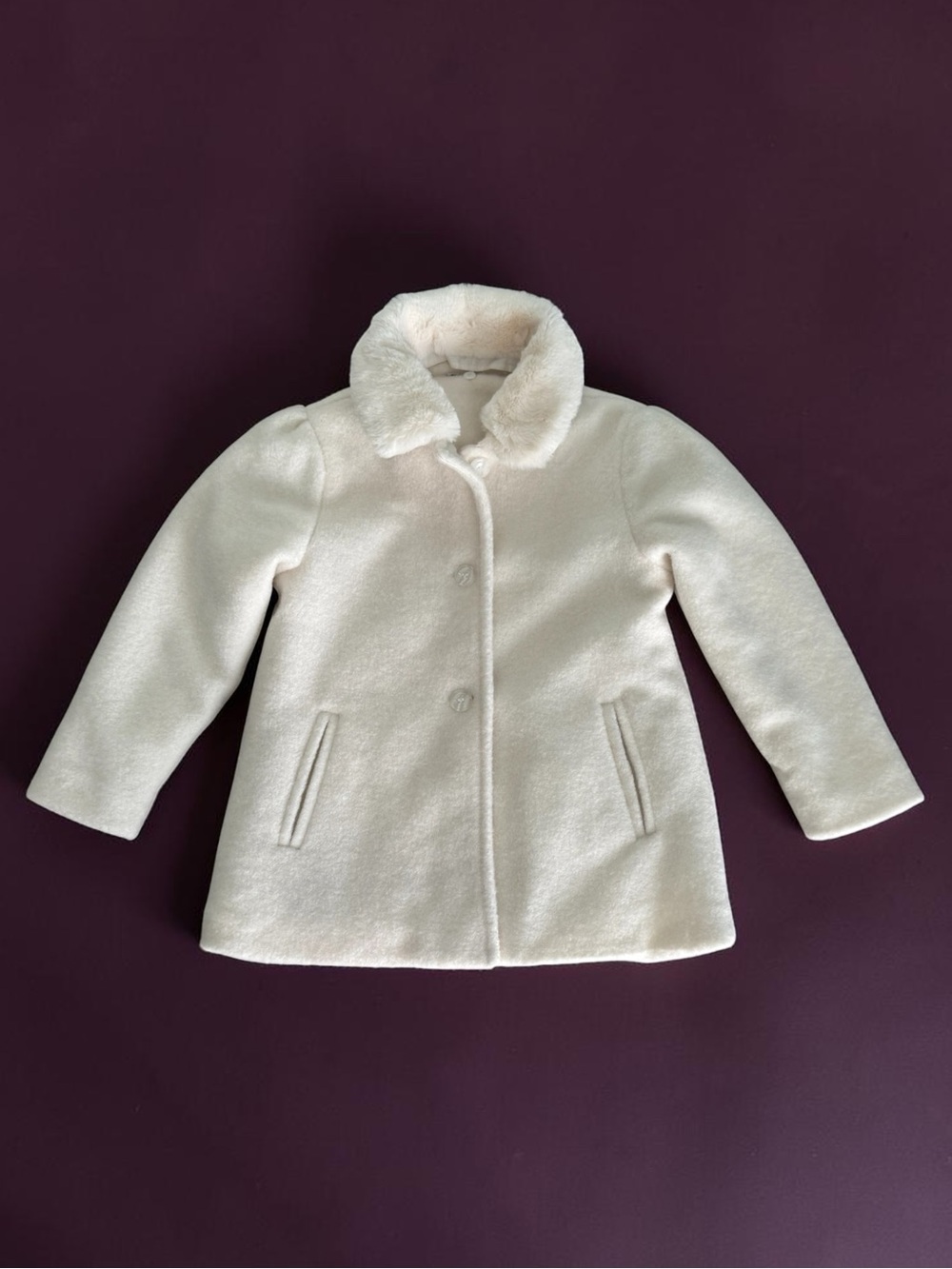 Girls' Cream Dress Coat